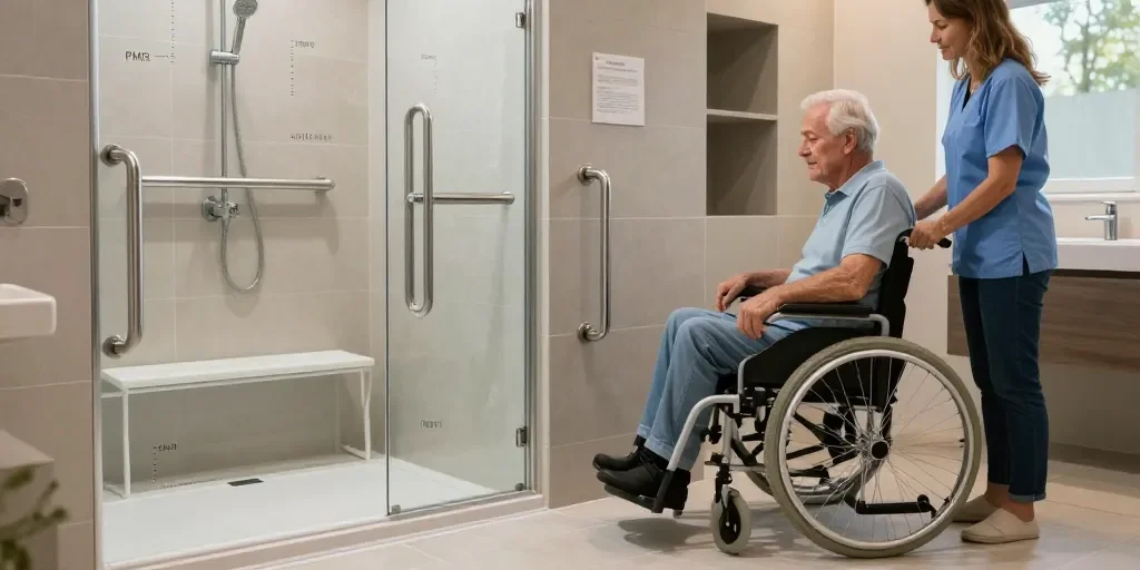 Normes douche PMR : les dimensions et obligations essentielles