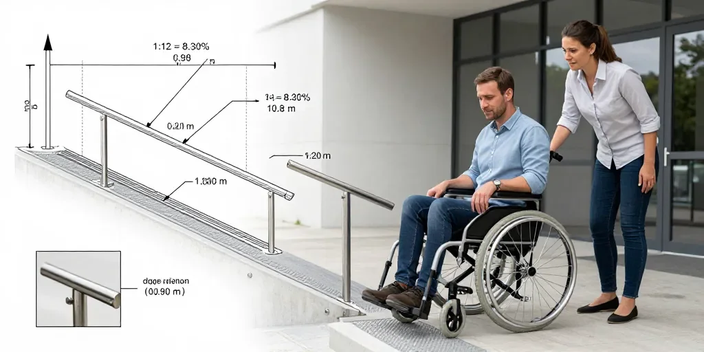 Rampe PMR plan : le calcul de pente et dimensions pratiques